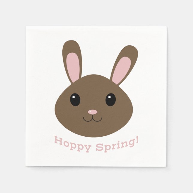 Hoppy Spring Bunny Napkin (Front)