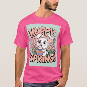 Hoppy Spring Bunny T-Shirt - Adorable Easter Flora