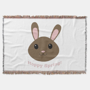 Hoppy Spring Bunny Throw Blanket