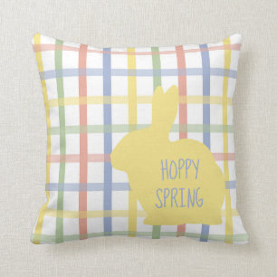 Hoppy Spring Home Decor with Bunny Throw Pillow