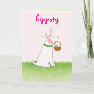 Hoppy Tails & Easter Trails Funny Goodog Holiday Card