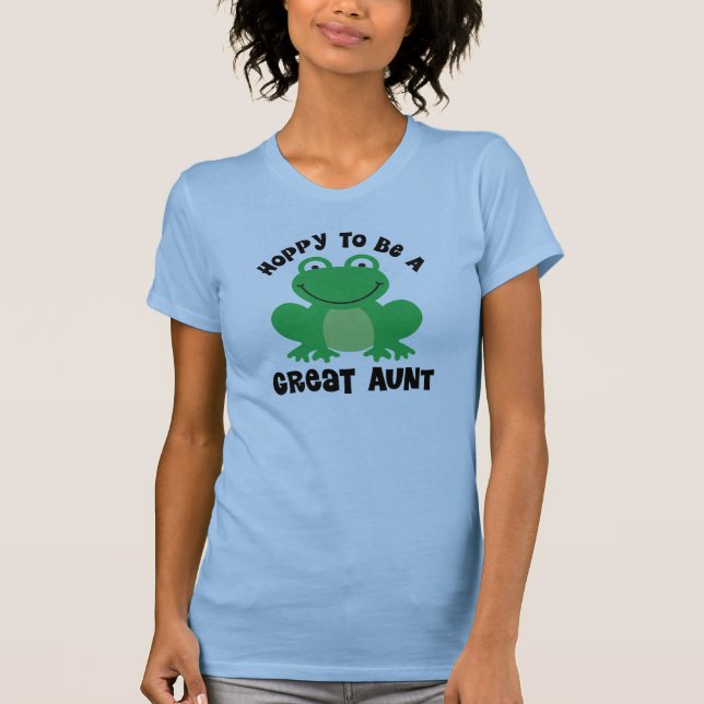 Hoppy To Be A Great Aunt Gift T-Shirt (Front)