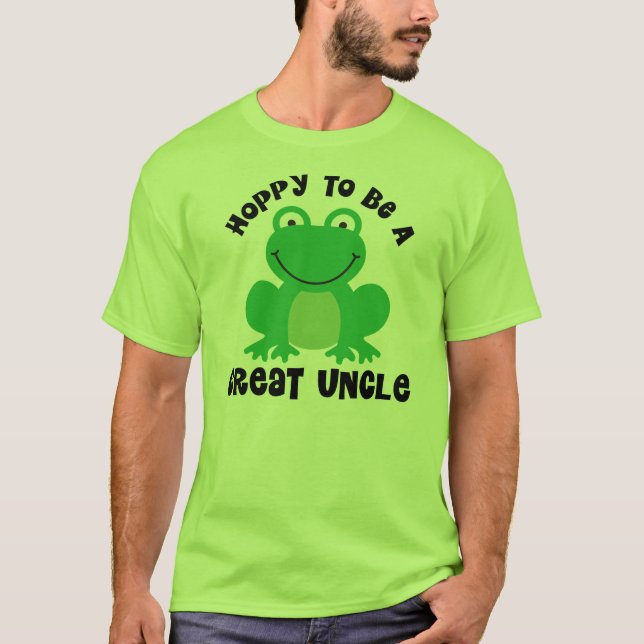Hoppy To Be A Great Uncle Gift T-Shirt (Front)