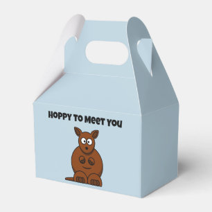 Hoppy to Meet You Kangaroo Funny Cartoon Favour Box