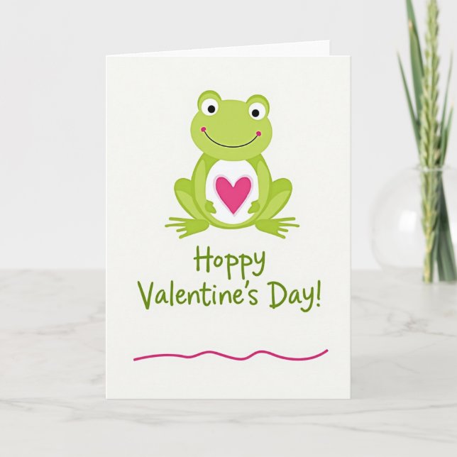 Hoppy Valentine Frog Card (Front)