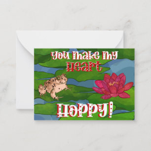 Hoppy Valentine’s Day Toad & Flower Kids Valentine Card