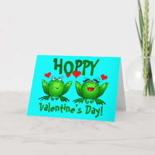 Hoppy Valentines Cute Happy Frogs Blank Cards