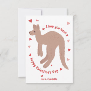 "Hoppy Valentine's Day" Kangaroo Valentine Card