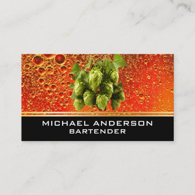 Hops and Barley Amber Ale Beer Business Card (Front)