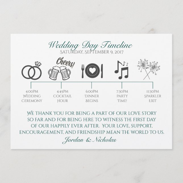 Hops, Beer Wedding Program Programme (Front)