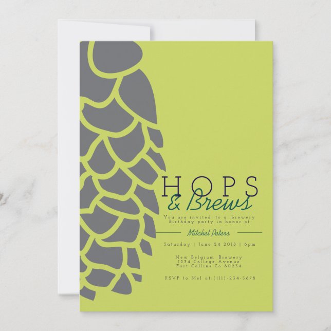 Hops & Brews | Brewery Party Invite (Front)