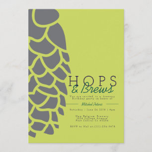 Hops & Brews Brewery Party Invite