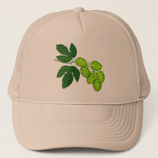 Hops Flower Botanical Art Baseball Cap (Front)