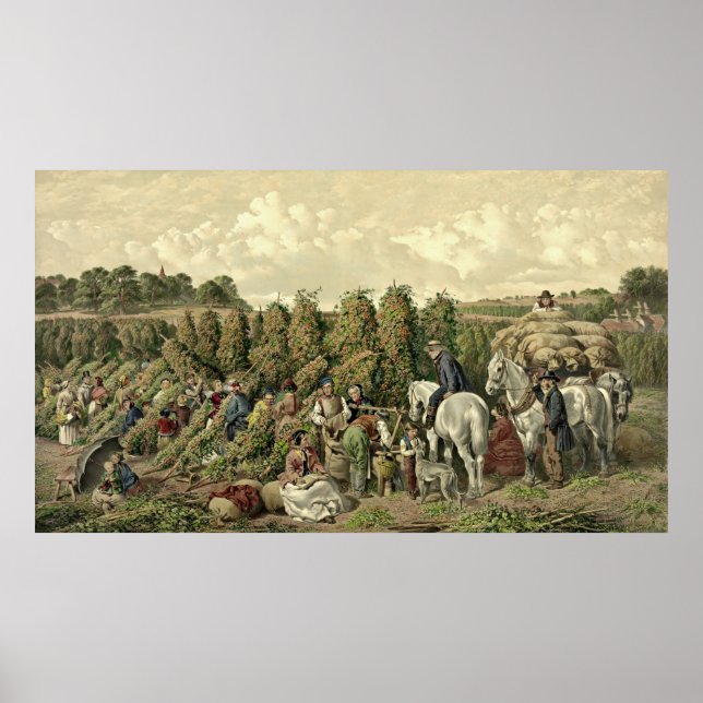 Hops Harvest 1857 Poster (Front)