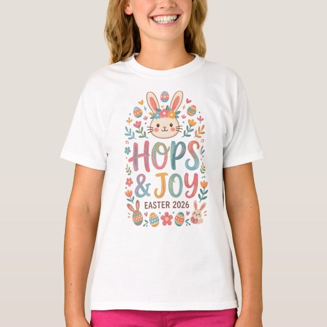 Hops & Joy girls Easter Shirt 2026 (Front)