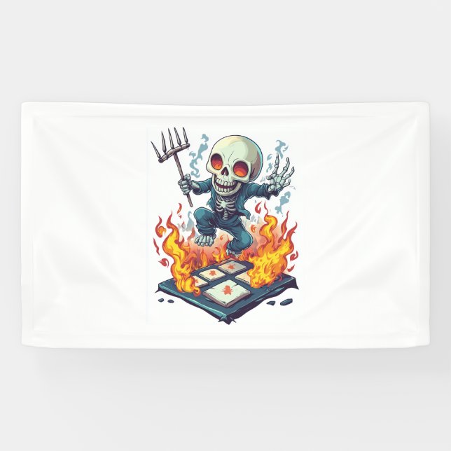 Hopscotch from Hell – Funny Demon Skull Banner (Horizontal)