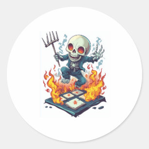 Hopscotch from Hell – Funny Demon Skull Classic Round Sticker