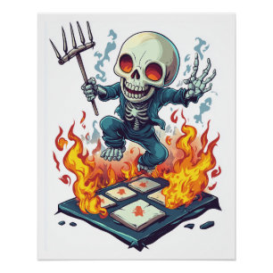 Hopscotch from Hell � Funny Demon Skull Poster