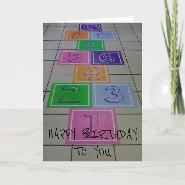 HOPSCOTCH-HAPPY BIRTHDAY' TURNING AND HAVE FUN CARD (Front)