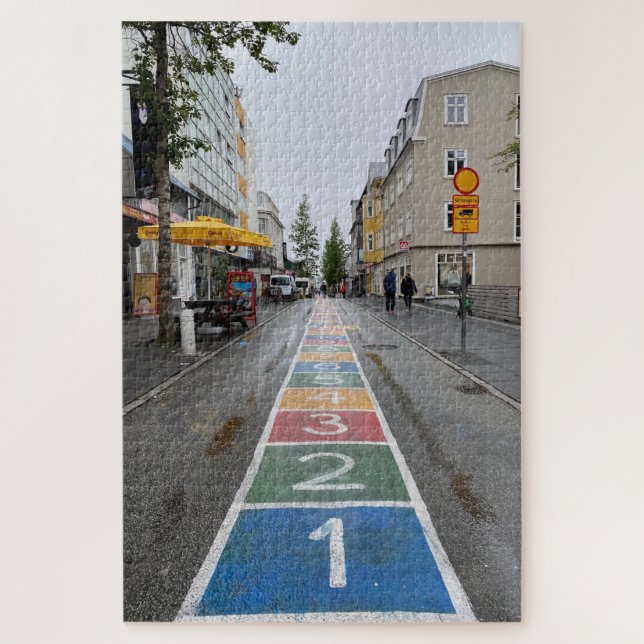 Hopscotch in Downtown Reykjavik, Iceland Jigsaw Puzzle (Vertical)