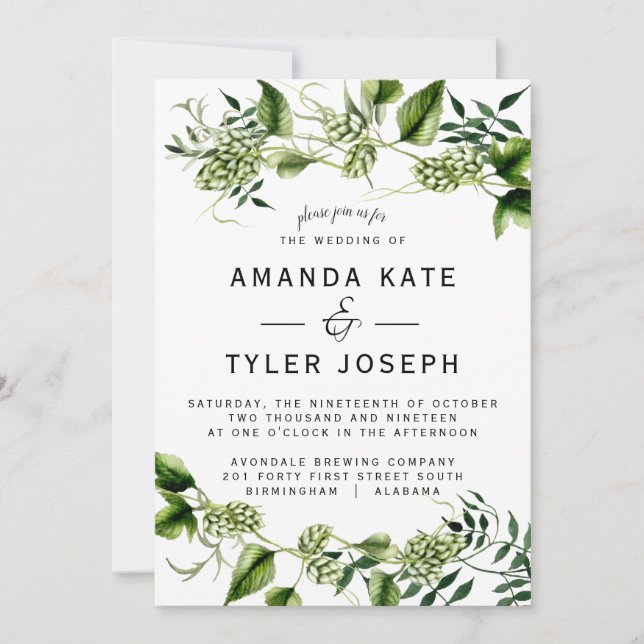 Hopvine Wedding Invitation Hop Vine (Front)