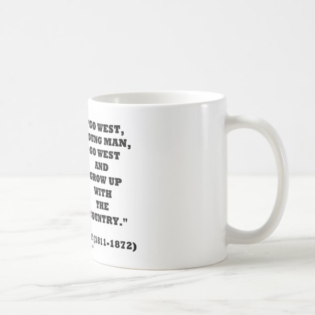 Horace Greeley Go West Young Man Go West Coffee Mug (Right)