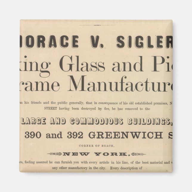 Horace V Sigler Magnet (Front)