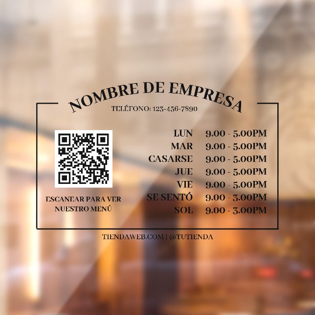 Horario de apertura de la oficina retro, código QR (Sheet 2)