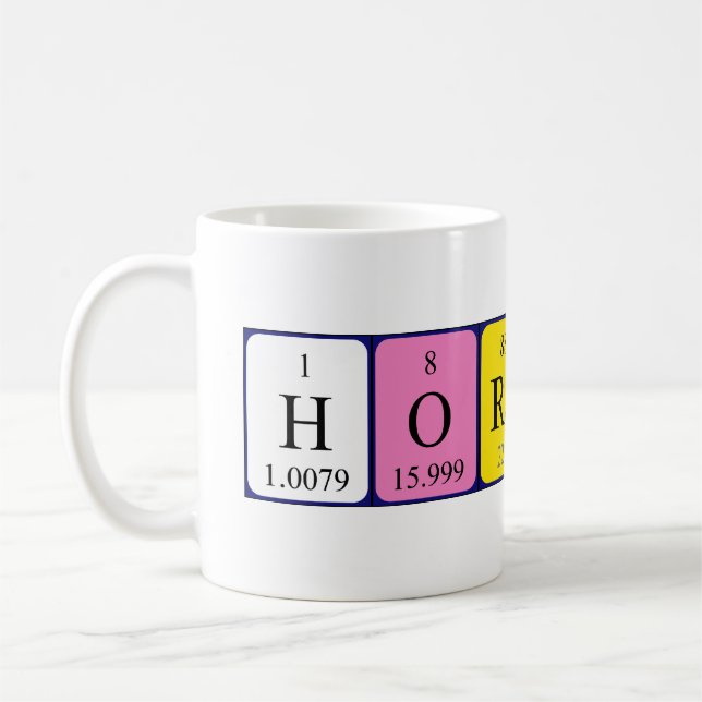 Horatio periodic table name mug (Left)