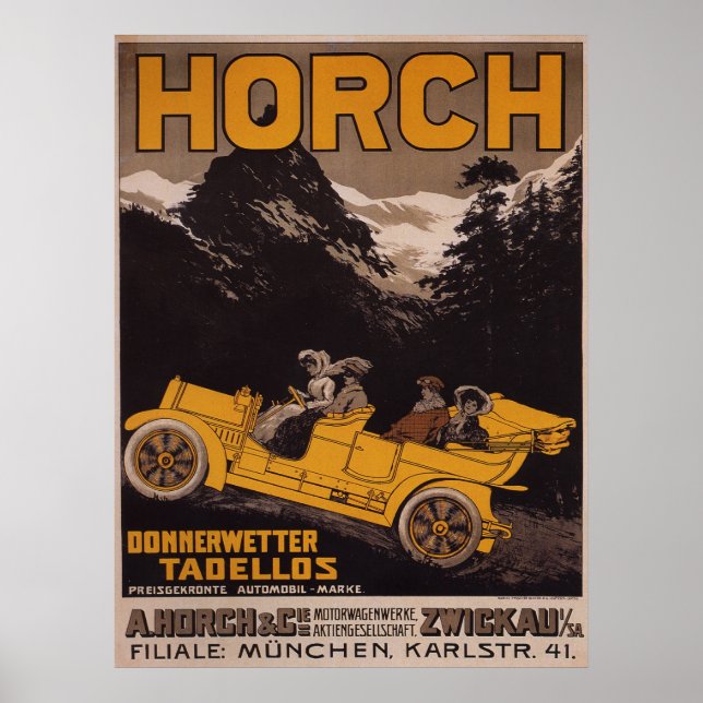 HORCH Automobile Advertising Poster (Front)