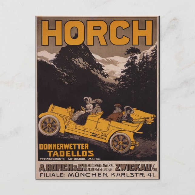 HORCH Automobile Postcard (Front)