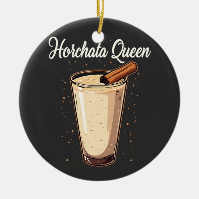 Horchata Queen Mexican Spanish Drink  Ceramic Tree Decoration (Front)