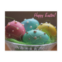 Horiz. "Happy Easter" Colourful Eggs