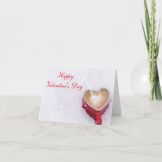 Horiz. "Happy Valentine's Day" Cocoa in the Snow Holiday Card