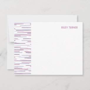 Horizon Lines Stationery Note Card - Fuchsia