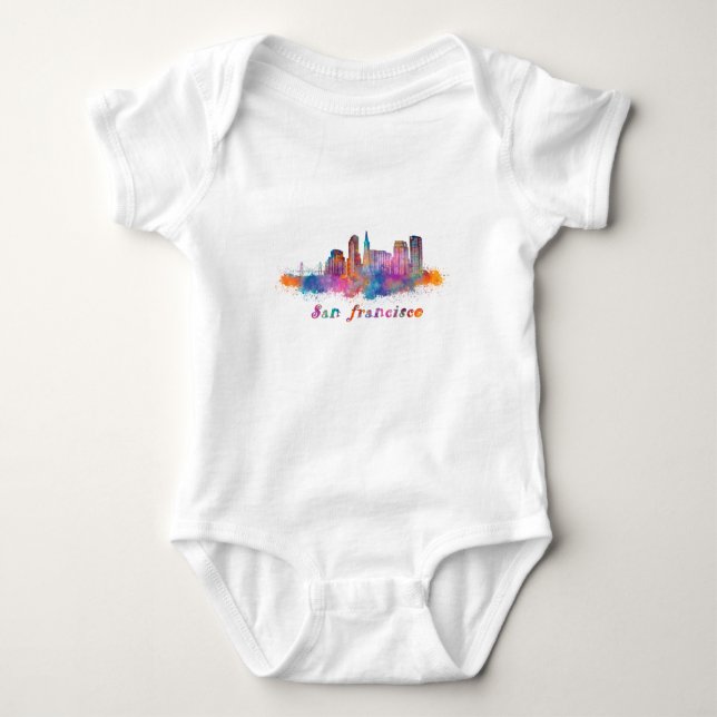 horizon of san francisco aquarela baby bodysuit (Front)
