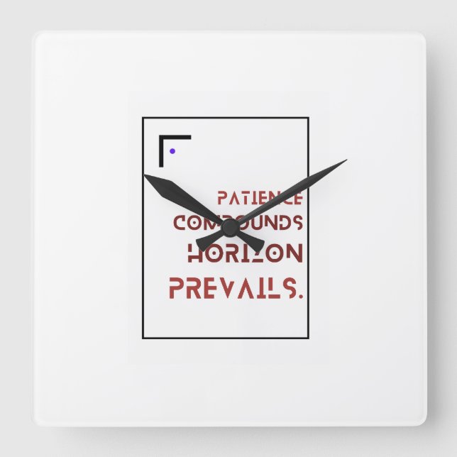 Horizon Prevails Square Wall Clock for investor (Front)