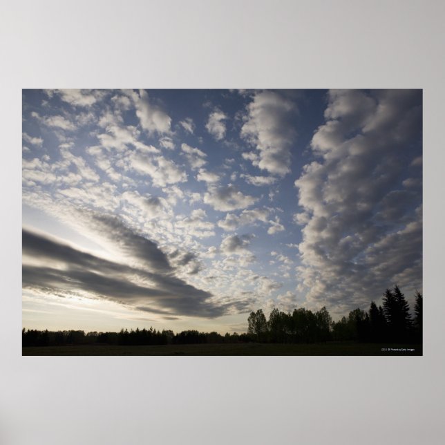 Horizon Sky View with Clouds Poster (Front)