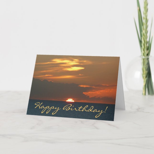 Horizon Sunset Birthday Card (Blank Inside) (Front)