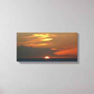 Horizon Sunset Colourful Seascape Photography Canvas Print