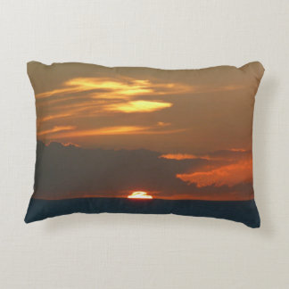 Horizon Sunset Colourful Seascape Photography Decorative Cushion
