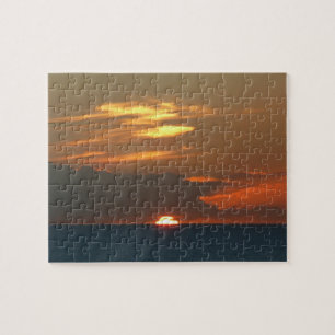 Horizon Sunset Colourful Seascape Photography Jigsaw Puzzle