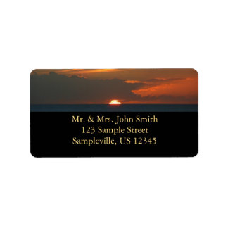 Horizon Sunset Colourful Seascape Photography Label