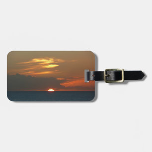 Horizon Sunset Colourful Seascape Photography Luggage Tag