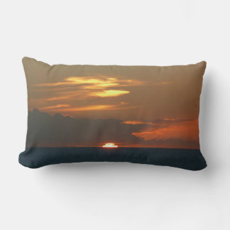 Horizon Sunset Colourful Seascape Photography Lumbar Cushion