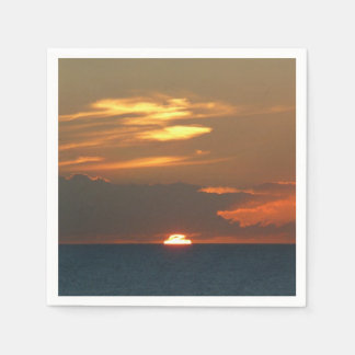 Horizon Sunset Colourful Seascape Photography Napkin