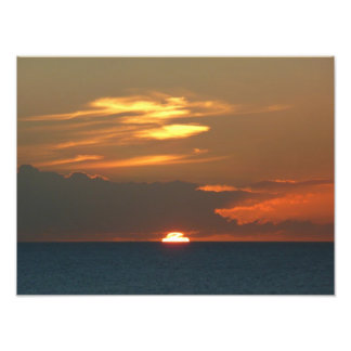 Horizon Sunset Colourful Seascape Photography Photo Print