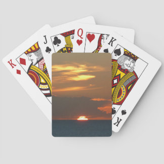 Horizon Sunset Colourful Seascape Photography Playing Cards