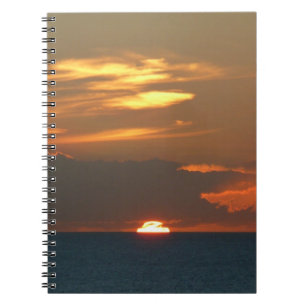Horizon Sunset Colourful Seascape Photography Spiral Notebook