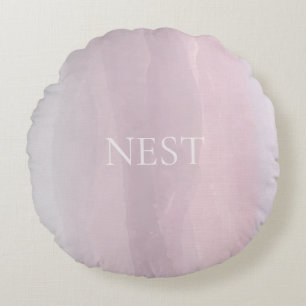 Horizon Watercolor Blush Round Cushion